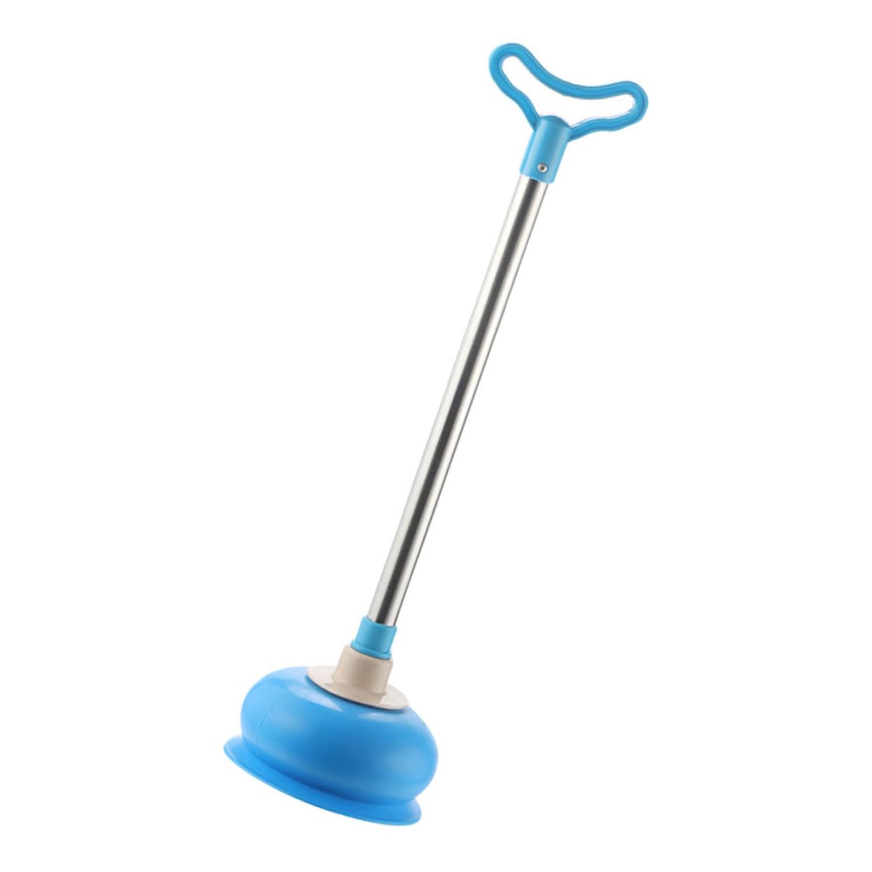 Déboucheur Puissant de Canalisation Bleu Outil Pratique pour Nettoyage des WC Maison Bureau et Hôtel Pompe à Piston Haut