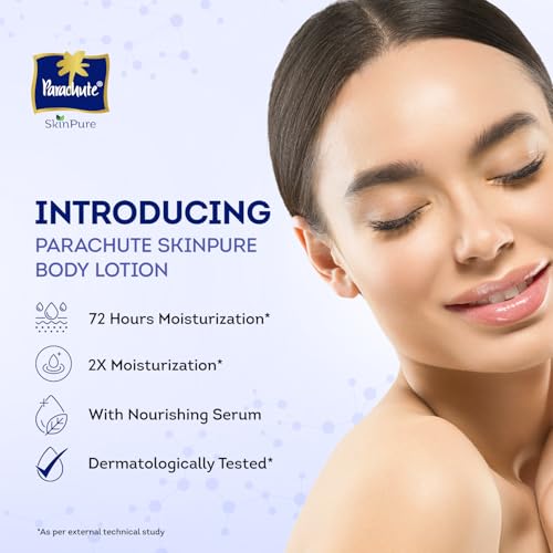 Image of Parachute SkinPure Hyaluron Body Lotion with Virgin Coconut Oil | Deep Hydration for All Skin Types | Moisturises for up to 72 Hours* | Clean, Nourishing Formula | 400 ml