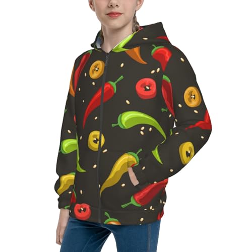 Chili2 Kid Hoodies Boys Zip Up Sweatshirts Girls Pullover with Pocket