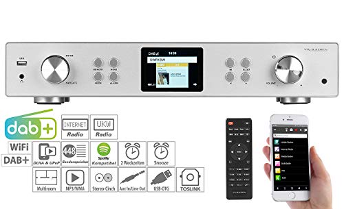VR-Radio Netzwerk Radio: Digitaler WLAN-HiFi-Tuner mit Internetradio, DAB+, UKW, MP3, Alu-Optik...