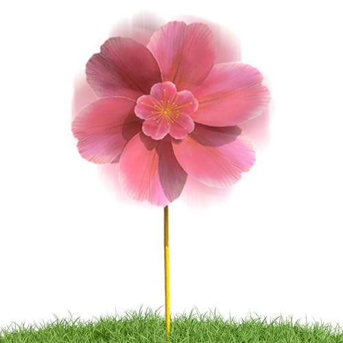Spinner de jardín, Pinwheels for Kids | Configuradores de cerezas Spinners Decor Spring,Artículos fotográficos de decoración de jardín de flores rosas, juguetes al aire libre para balcón de tarro