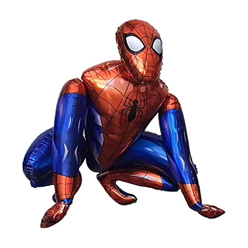Jielimei 3D バルーン アルミ風船 アイアン スパイダー バット スーパーヒーロー 誕生日 飾り付け パーティー ガーランド ケーキトッパー 子供会 幼稚園 ギフト 青 記念日 (スパイダーマン)