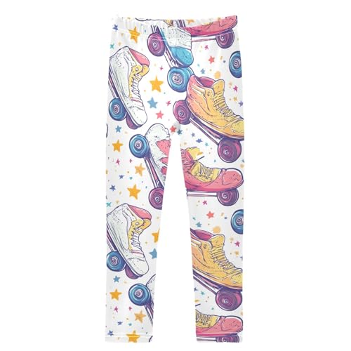 Boccsty Retro Roller Skates 90s Girls Leggings Kids Yoga Pants Dance Active Tights 4T