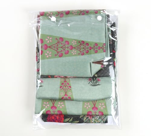 Image of India Circus by Krsnaa Mehta Peacock & Conifer Multicolor Satin Blend Cushion Pillow Covers Set of 5 (16 x 16 Inches), 110 TC