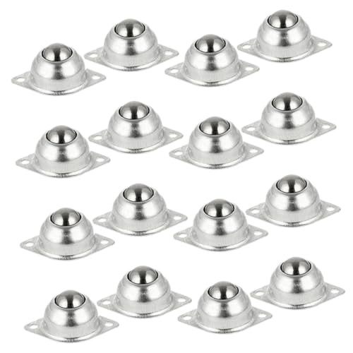 16pcs Universal Ball Caster Appliance Rollers Caster Roller Transfers Furniture Transfer Bearing Ball Bearing Roller Small Wheels Roller Stand Bearing Silver Carbon Steel MUCKLILY