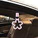 Bnapott 2 Pieces Car Handle Ring, Sakura Shaped Handle Hand Strap for Subway Train Bus, Car Exterior Accessories and Rear Bumper Warning Ring(Pink)