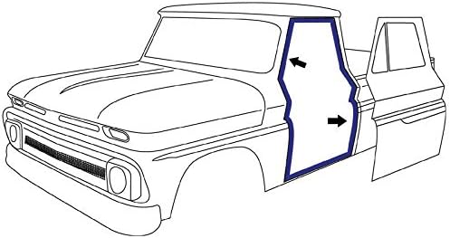 Precision Automotive 60-66 Chevy C10 Truck Premium Push-On Door Gaskets Rubber Kit Weatherstrip Seals