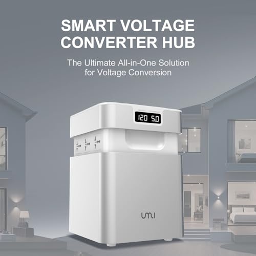 UMI 110v to 220v Converter Center, Heavy Duty Voltage Converter for Large Capacity Equipment, 5000W Step Up Transformer Europe to US for Home & Industrial Use - 6 OUTLETS2