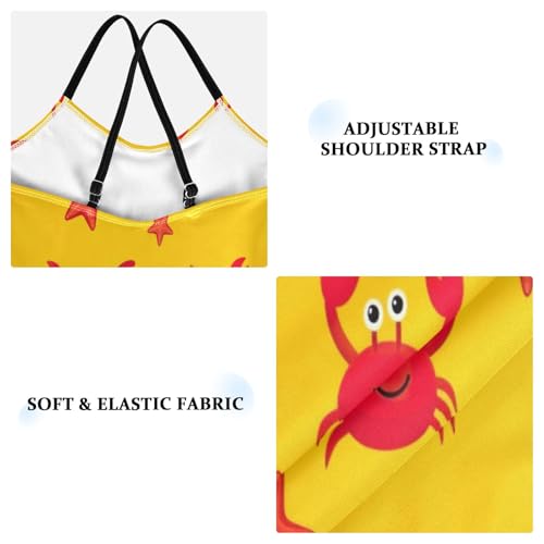 Cute Red Cartoon Crabs Swimming Suits for Kids, Summer Beach Bathing Suit, 3-103