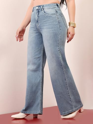 Image of Miss Chase A+ Women's Bootcut High Rise Stretchable Denim Jeans