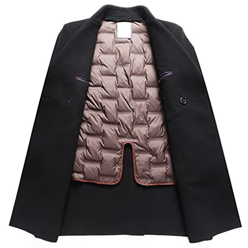 CHUNYU Herfst en winter donsvoering wollen jas heren middellange verdikte tweed double-breasted tweed jas