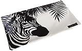 cojines zebra textil Apto para secadora. Soleil d\'ocre Zebre - Cojín (poliéster, 32 x 50 cm), Color Negro