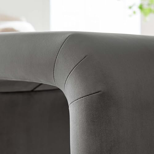 Modway Koda 24" Performance Velvet Upholstered Waterfall Stool or Side Table in Brass Storm Gray, 24 Inches by Modway - Used condition - Image 9