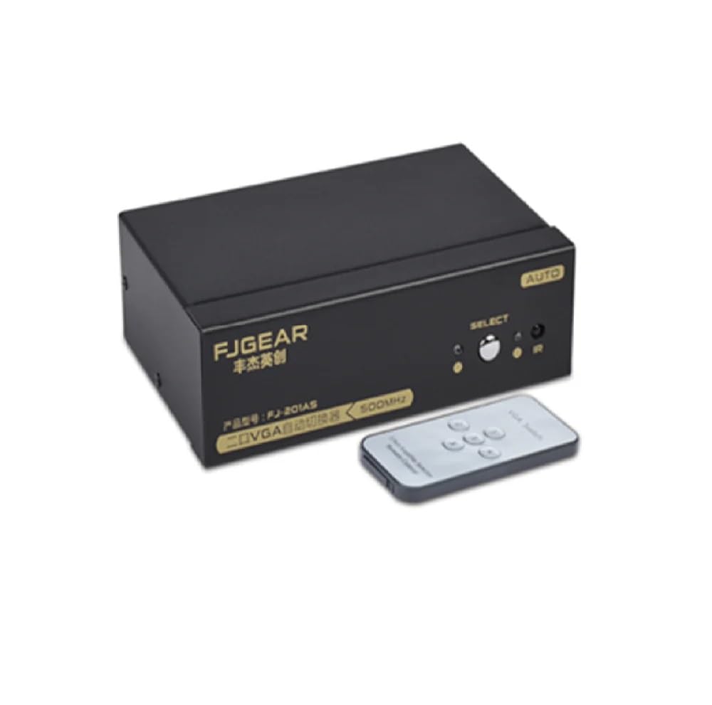 2 in 1 Out 2 Port VGA Auto Switch, for 2 PC to Share 1 Monitor and 2 Computer to Share 1 PC Switcher AUTO with Remote (Black)-image-40