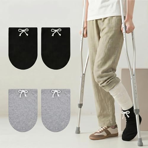 4PCS 14.17inch*9.84inch Cast Cover for Foot Cast Sock Cast Sock Cover for Foot Foot Cast Cover Cast Socks for Women Foot Cast Sock Adjustable Drawstring Foots Casts Covers 2Black 2Gray