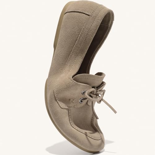 Image of C.Paravano Women Suede Leather Loafers Slip-ons Moccasin Boat Shoes Flats | Feels like a second skin, Soft, Comfortable, Lightweight, Easy to walk,Cushioned insole