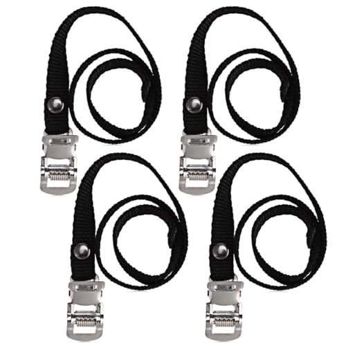 JRYXDS Correa Pedal Bicicleta Ajustable calas, 4 Piezas Correas de Pedales de Bicicleta Ajustable, Negro para Ciclismo al Aire Libre Bicicleta Estática (50CM)