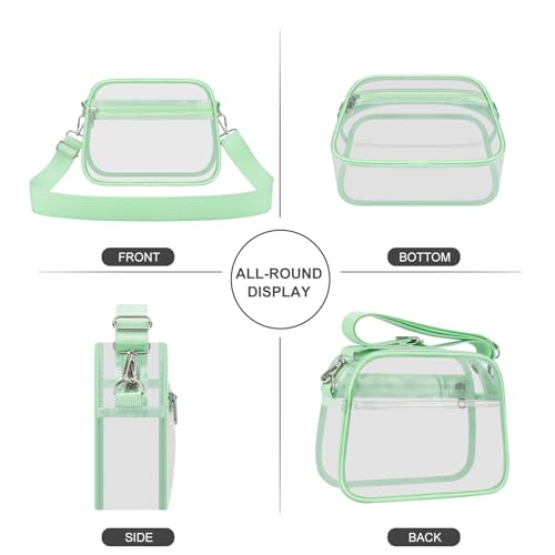 Image of Clear Bag for Stadium Events Clear Sports Fan Handbags Purses with Adjustbale Strap for Concerts Festivals Game Day