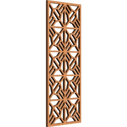 Image of 9 3 /8 inchW x 24 3 /8 inchH x 3 /8 inchT Auburn Decorative Fretwork Wood Wall Panels, Cherry