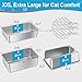 XXL All Stainless Steel Sifting Litter Box with Lid,Sifting Cat Litter Box for Wood Pine Pellets,16''High Sides Sifter Litter Pan System,Odor Control,Easy to Clean,with Liners and Scoop