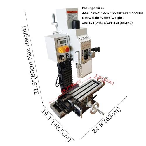 INTBUYING Mini Milling Drilling Machine Benchtop Mill Drill Machine 5.5x20in Precision Hobby Milling Machine 600W MT2 Variable Speed Micro Feed with Spindle Drill Chucks for Metal Plastic Wood 110V