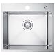 Edelstahlspüle CECIPA 50x45cm Eckig mit Hahnloch und Abflussset