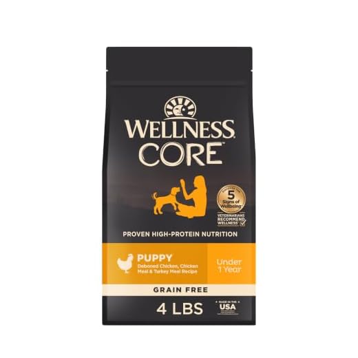 Wellness CORE Natural Grain Free Dry Dog Food, Puppy, 4-Pound Bag