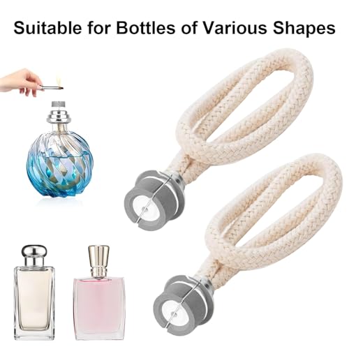 2 Stück Duftlampe Docht für Lampe Berger, Lampen Ersatzbrenner Zubehör, Duft Öllampe Docht Ersatz Luft Kontrolle Katalytischer Brenner Lampe Docht, für Raumluft Verbessern Aromatherapie(Silber)
