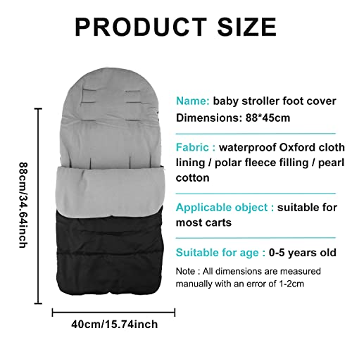 Aicharynic Winter Fußsack Kinderwagen, Universal Baby Fußsack, Weicher Baby Schlafsack Winterfußsack Babyschale mit Reißverschluss Wasserdicht Baby Wintersack für Alle Gängigen Kinderwagen Buggys