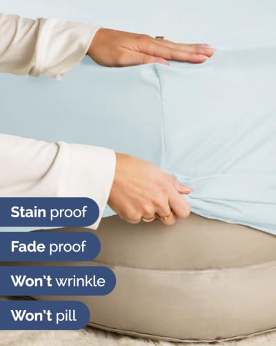 Image of Extra Deep Flex Top Split Head King Fitted Sheet - Hotel Luxury Single Fitted Sheet Only - Easily Fits 18 inch to 24 inch Mattress - Ultra Soft, Wrinkle Free w /Extra Deep Pockets - Ice Blue