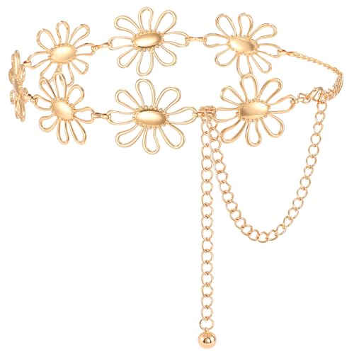 SUOSDEY Western Metal Concho Belt for Women Cowgirl Waist Chain Belt for Boho Dresse Jeans Country Concert Outfit