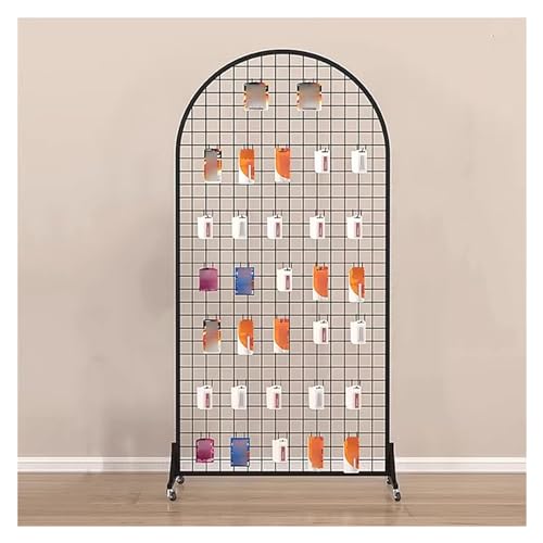 YJEUZCD Freestanding Privacy Screens, Gridwall Panel Display Stand, Office Study Gridwall Display, Grid Wall Panels for Craft Display (Color : Black, Size : 26x39.4in)