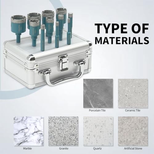 Set de Brocas Diamante Seco 11 Piezas para Cerámica y Mármol miniatura 5