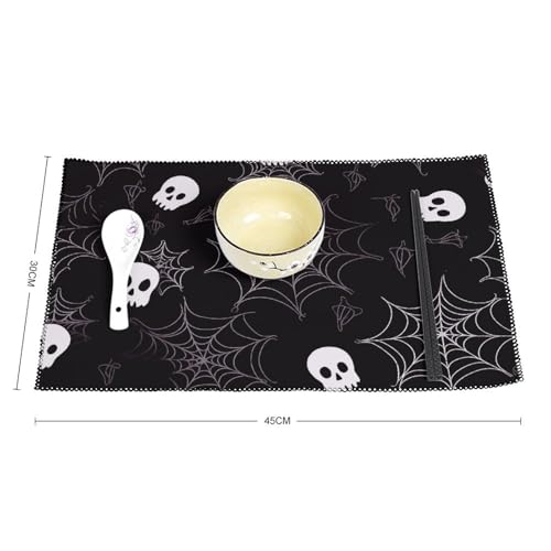 Set de table Halloween gothique lavable lot de 6 pour repas - 3