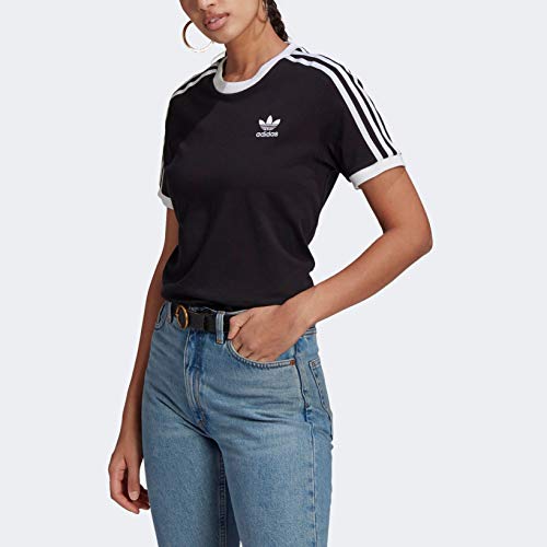 Adidas Originals Womens Adicolor 3-Stripes Tee T Shirt, Black, 2X Us #TOP1