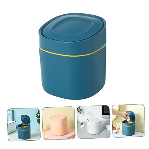 Caneca de basura mini con tapa empujable azul miniatura 3