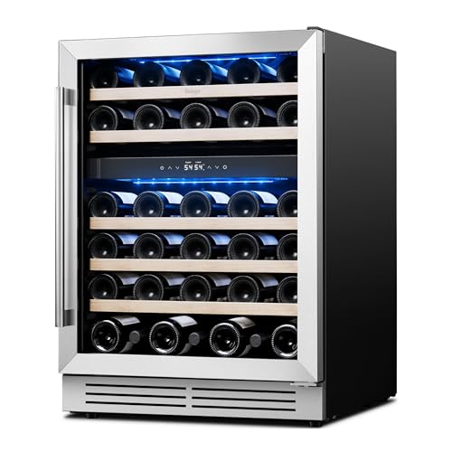 Yeego Wine Fridge Cooler - 24 Inch Dual Zone Wine Fridge Hold 52 Bottles, 40-65°F Wine Refrigerator...