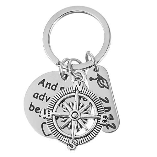 2022 Graduation Keychain Clé en Acier Inoxydable Diplômée 2022 Charme Pendentif pour Un Collège High School Friend 25Mm Cover