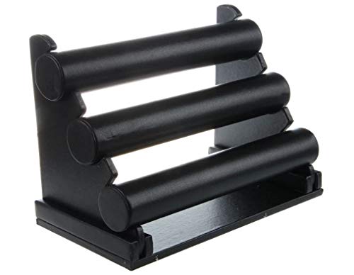 Expositor 3 Bandas Relojes, Pulseras, PU Negro