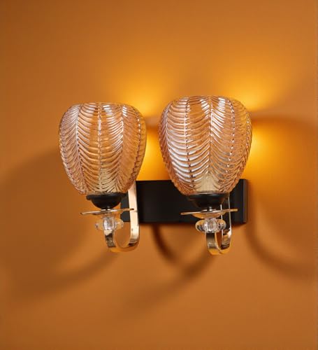 Image of ELAINTE Premium Wall Light | | Elegant Glass Wall Lamp for Living Room & Hallway | 3 Years Warranty | Free Bulb (Twin-Double)
