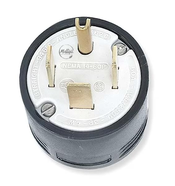 4 Wire Industrial Straight Blade Plug 125/250VAC 60A