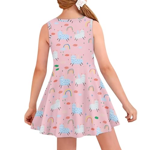 Wiryuouvt Summer Dresses for Girls Sleeveless Dress A-line Skirt2