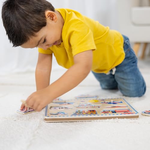 Melissa & Doug 725 Vehicles Sound Puzzle - Wooden Peg Puzzle thumb #4