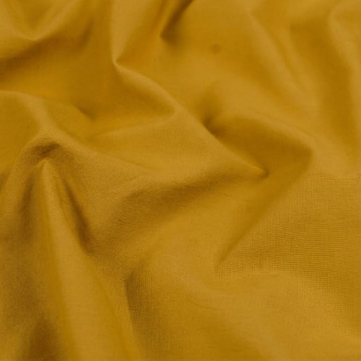 Image of Soimoi Yellow Solid 60 * 60's Cotton Cambric Fabric by 5 Yards, 56 Inch Wide Light Weight Material Suitable for Kurtis, Blouses, Kids Clothing, Tunics, Dresses and Summer Apparel