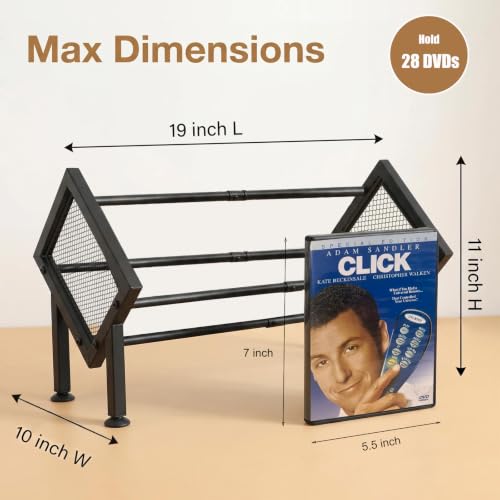 Image of PUTNATRURE DVD Blu ray Rack 2 Pack, Expandable Media Shelf Holds 52 DVD Cases, Compact Display Organizer for Video Games and Movies, Black