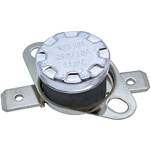 Lumonic Interruptor térmico 110°C Contacto NC 250V 10A Cambio de temperatura termostato KSD301 Bimetal Protección térmica