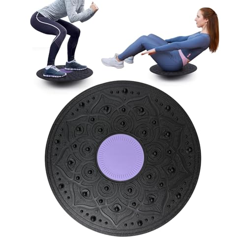 Balance Board, Wackelbrett Ø 30cm, Gleichgewichtstrainer für Erwachsene & Kinder, Yoga und Physiotherapie Board, Geeignet zum Stärken der Stabilität und Ganzkörper Training (Violett)