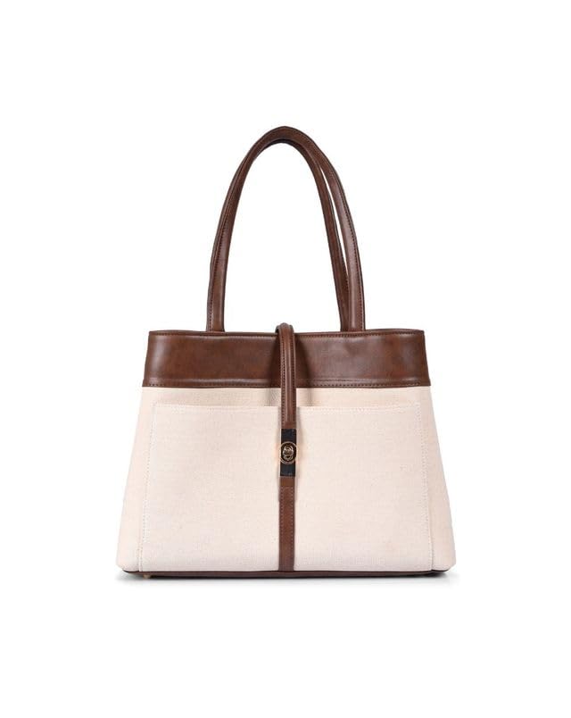 Mindy Structured Work Tote for Women with Laptop Compartment | Office Shoulder Bag | Faux Leather Handbag | Spacious Multi-Pocket Business Tote-image-3
