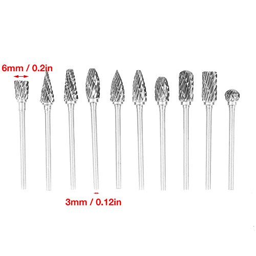 Set 10 Piezas Fresas Rotativas Carburo de Tungsteno miniatura 4