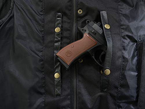 RUBSONS SOA Men’s Motorcycle Diamond Stitching Quilted Leather Biker Club Style Vest (DE/NL/SE/PL, Alphanumerisch, S, Regular, Regular, Black)